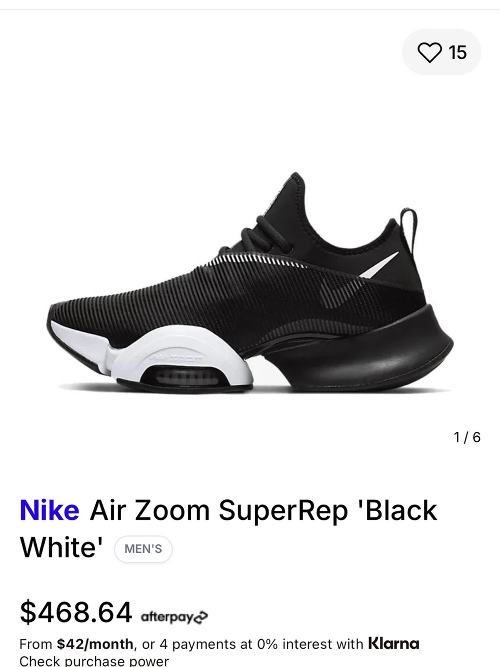Nike Air Zoom SuperRep Sneakers Black White Women’s Size 7.5 Training Gym Shoes - Picture 9 of 11